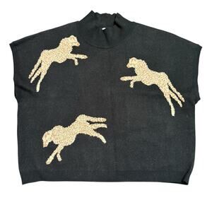 Vestique Women’s boutique cheetah mock sweater S